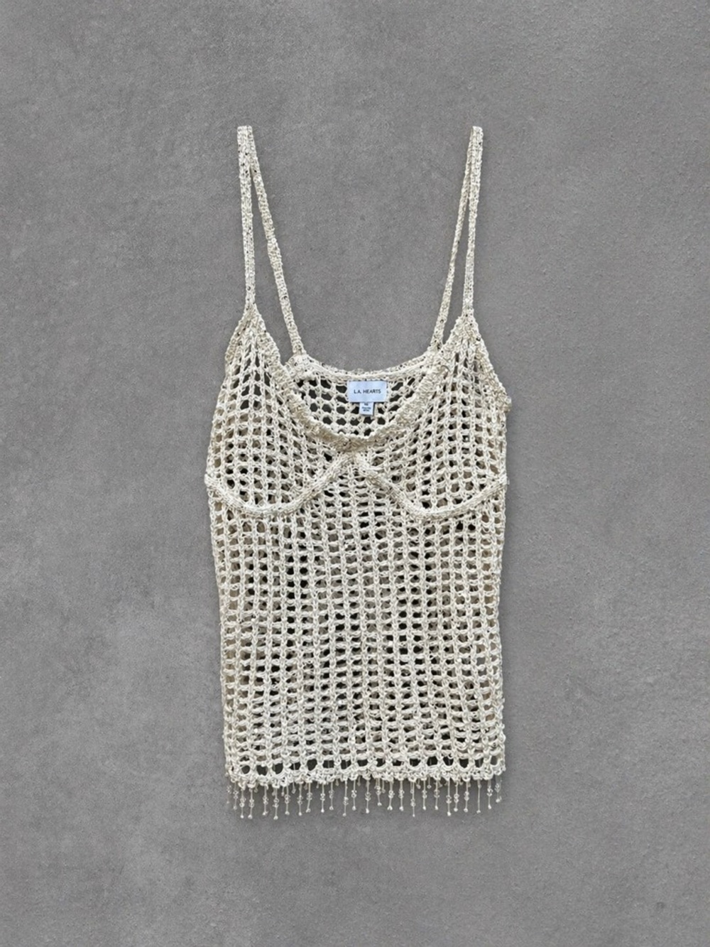 L.A. Hearts Cream Crochet Top - Size XS